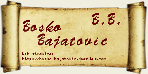 Boško Bajatović vizit kartica